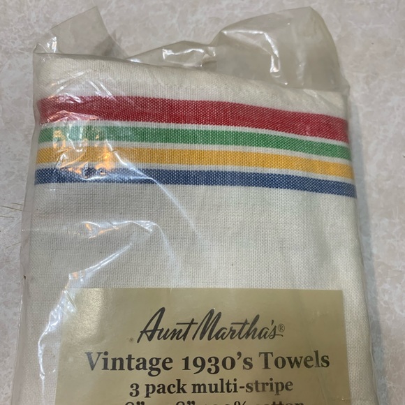 Never Opened 3 Pack Multi Stripe 18”x28” 100% Cotton Towels - Picture 3 of 3